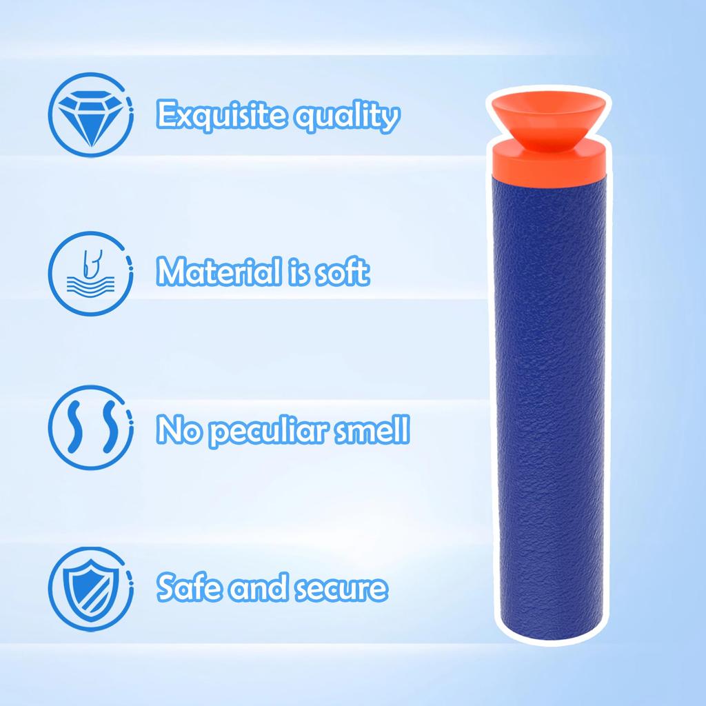 WALWAL Suction Cup Foam Bullet Refill Pack of 100 – Compatible with N-Strike, Modulus, and AccuStrike Elite Series – Safe Foam Bullets for Kids