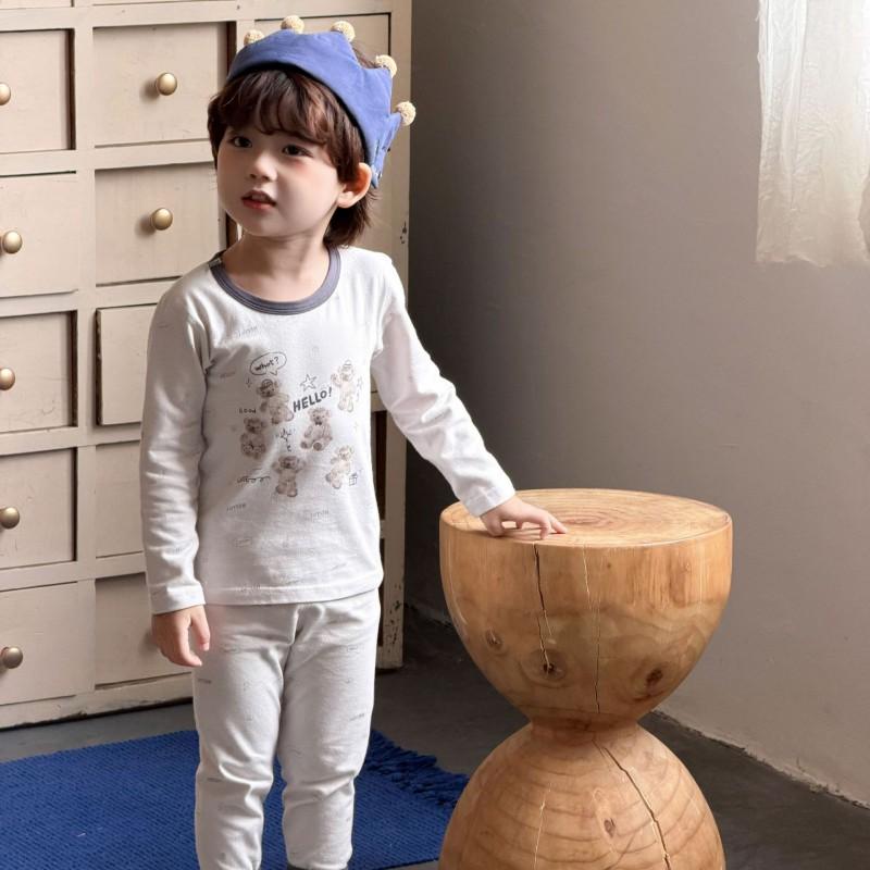 Kids Cotton Lycra Pajamas Set A Skin-friendly Long Sleeve Winter Homewear Boys Girls