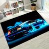 Tappeto Design Auto Sportiva Blu, per Soggiorno, Camera da Letto, Sala Giochi - Tappetino Pavimento Arte Auto