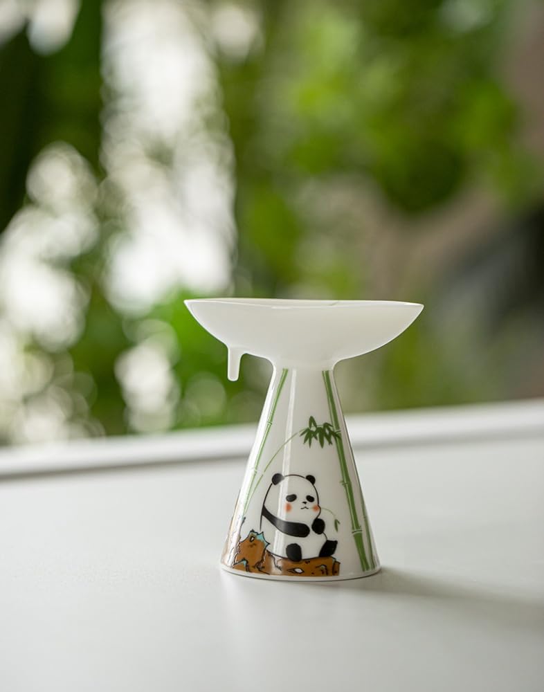 Panda Pattern Ceramic Incense Holder, 10.6 x 9.7 cm, White, Incense Burner, Incense Stick Holder (White)