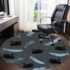 1pc Swan Feathers Office Round Area Rug, Indoor Mat Suitable For Office, Under Office Chairs Bedroom Living Room Home Decor, Room Deco156
