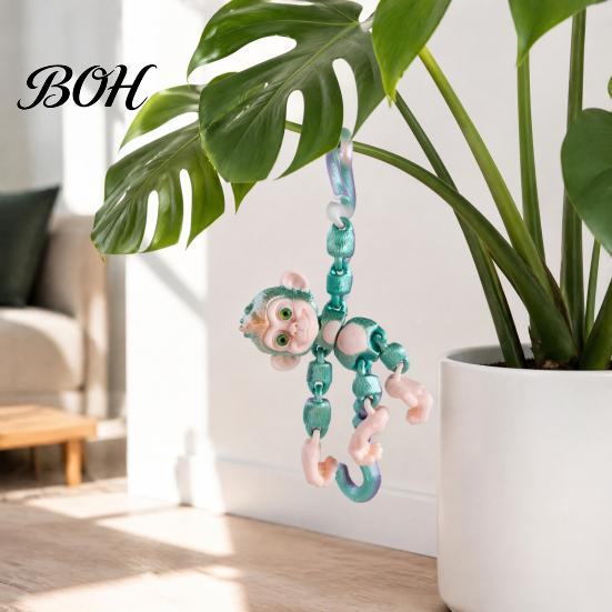 Educational Toys for Boys Girls 3D Printed Articulated Monkey Fidget Toy, Movable Joints Animal Toy Small Collectible Figures Kids Adults, Creative