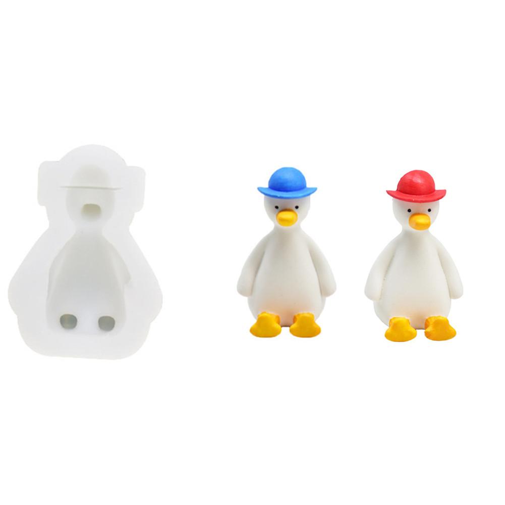 Silicone Mold Diy Cheering Duck Shape Chocolate Mold Car Decoration