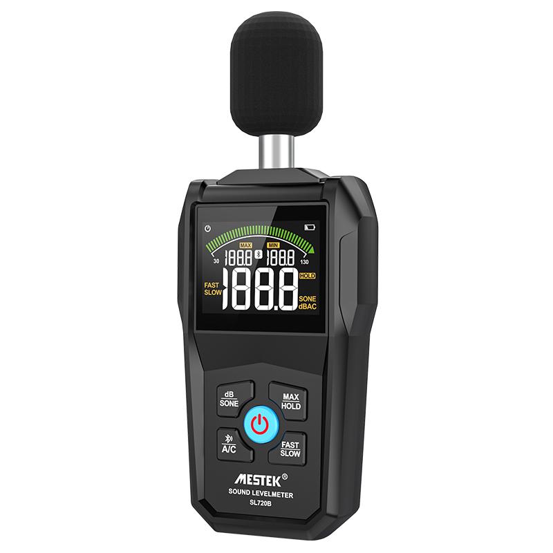  Bluetooth Noise Sound Level Meter Color Display Fast Slow Sampling Rate Capacitive Microphone Monitor 30-130dB Backlight