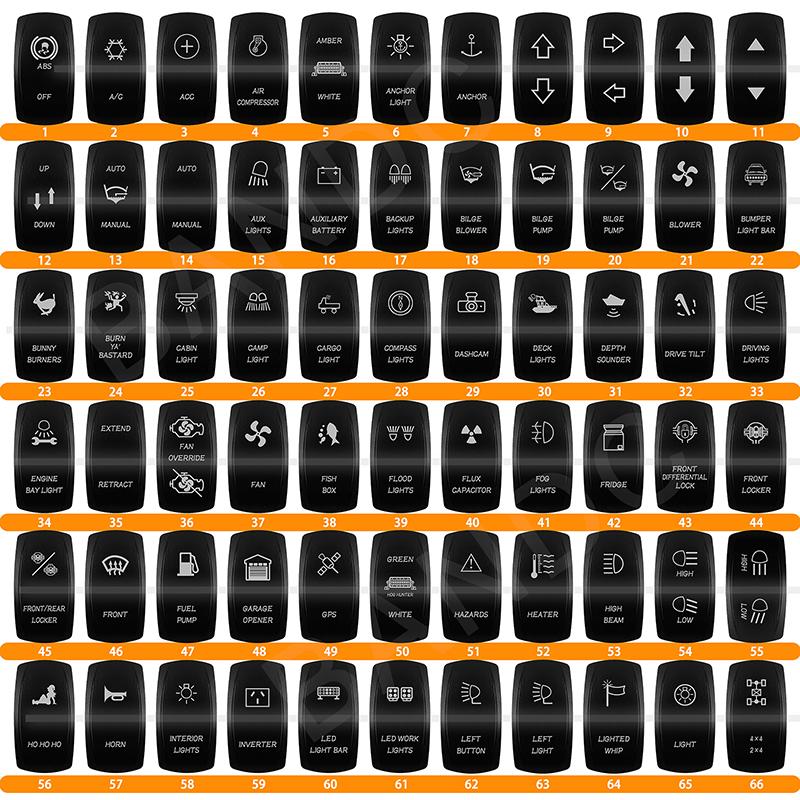 1 Pc Dual WHITE Led Rocker Toggle Switch 5/7P SPST DPDT ON-OFF ON-OFF-ON Switch for Car Boat RV Marine Vehicle Car Tuning Part Switches4