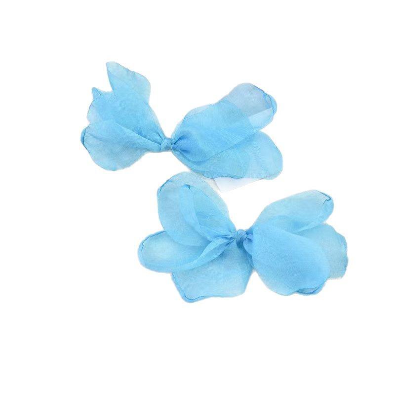 Burnt Edge Gauze Flower Trim Earrings - Petal Jewelry for DIY Holiday Style