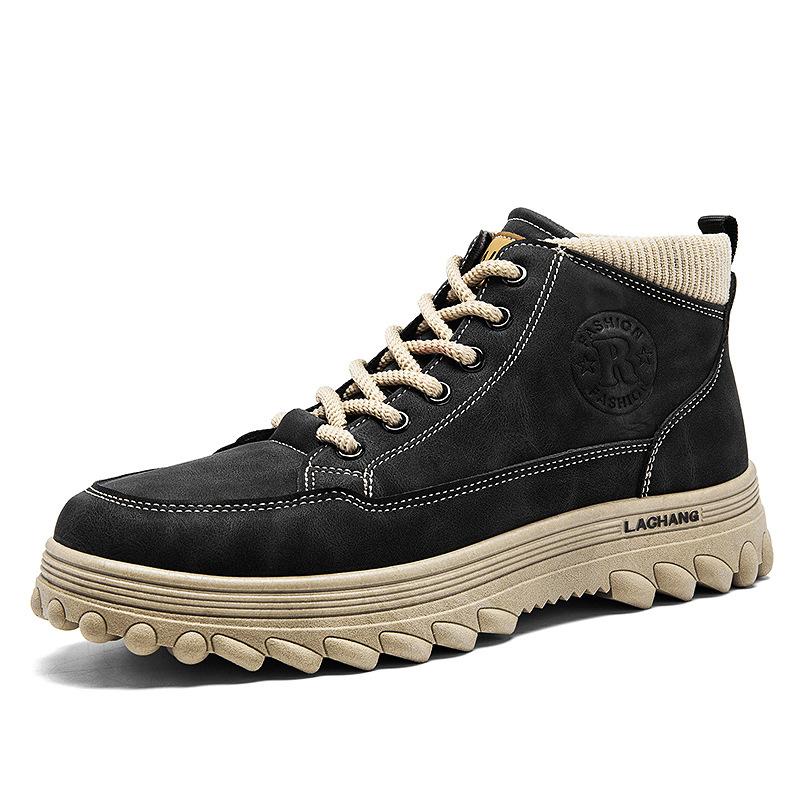

Martin boots men s mid-top tooling boots new autumn and winter lace-up men s shoes trendy retro casual short boots men s shoes 39