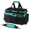 Wide Opening Cleaning Organizer Bag for Room To Room Supply Storage, Shape Holding Side Walls, Pocket Sections and Shoulder Belt Carry