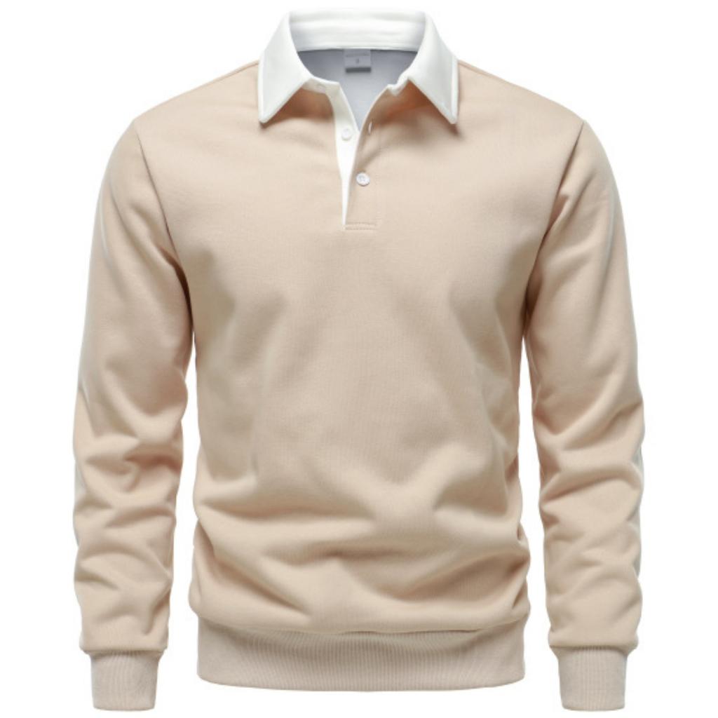 Męska koszula casualowa z klapą w jednolitym kolorze, wszechstronna, z długim rękawem, męska bluza z kapturem z grubej bawełny