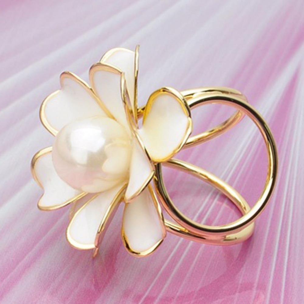 Imitation Pearl Three-ring Scarf Buckle