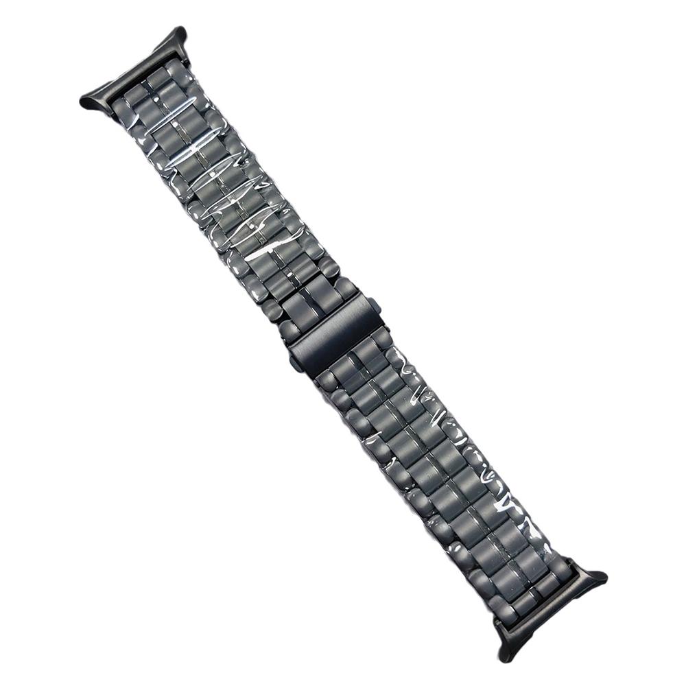

Watch Band for Samsung Galaxy Watch8 44mm/40mm/Watch8 Classic 46mm Semicircular Design Titanium Alloy 5-Bead Wrist Strap Black