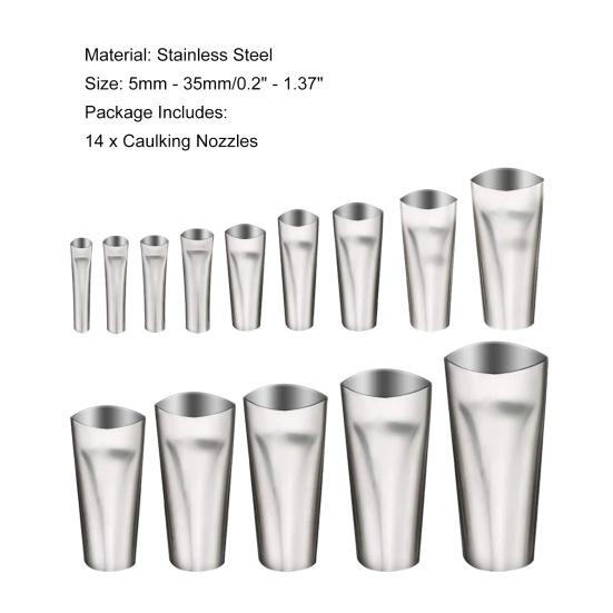 14Pcs Caulking Applicator Wear-resistant Not Easy to Drop Durable Wear-resistant Caulking Nozzles