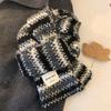 Fair Island Striped Knitted Scarf Women's New Winter Thickened Warm Soft Waxy Couple Shawl Wool Scarf