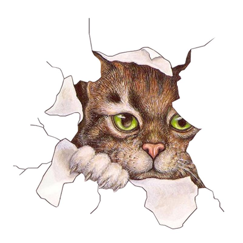 Autocolant auto 1 buc Autocolant auto 3D stereo animal Autocolant creativ pisică câine pentru geamurile mașinii Decaluri auto drăguțe Ornament auto de uz casnic