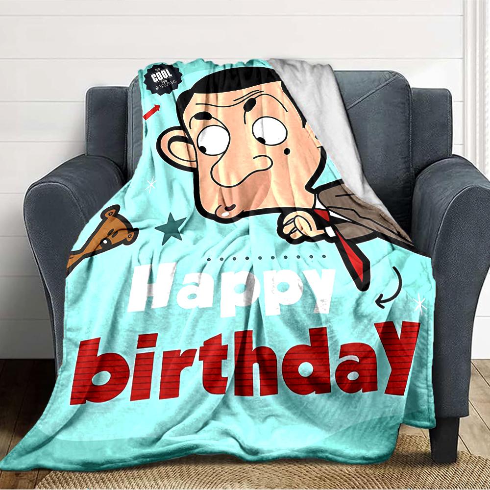 1pc Mr Bean1 Blanket, Gift, for Men and Women, Soft Blanket, Good for Sofa Bed Couch Travel, Lightweight Flannel Blanket