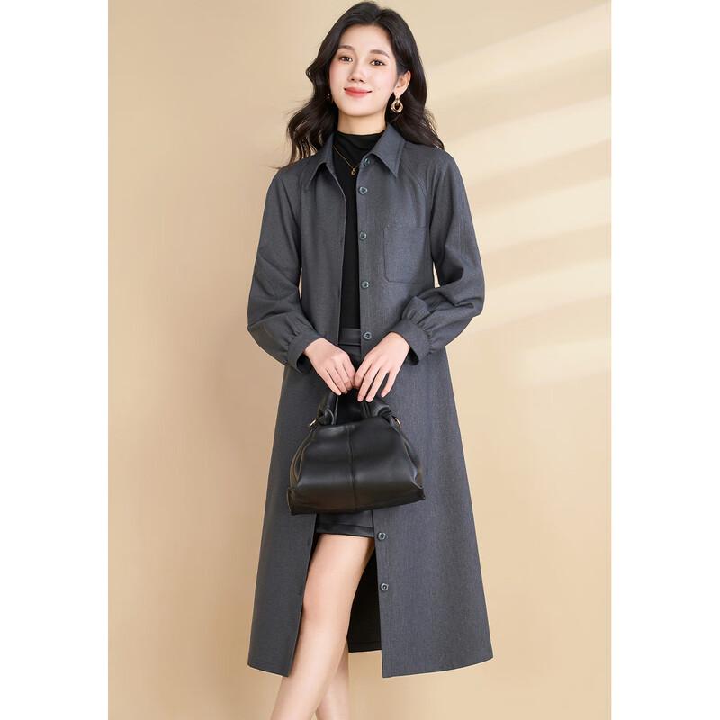Elegant Two-Way French Lapel Trench Dress