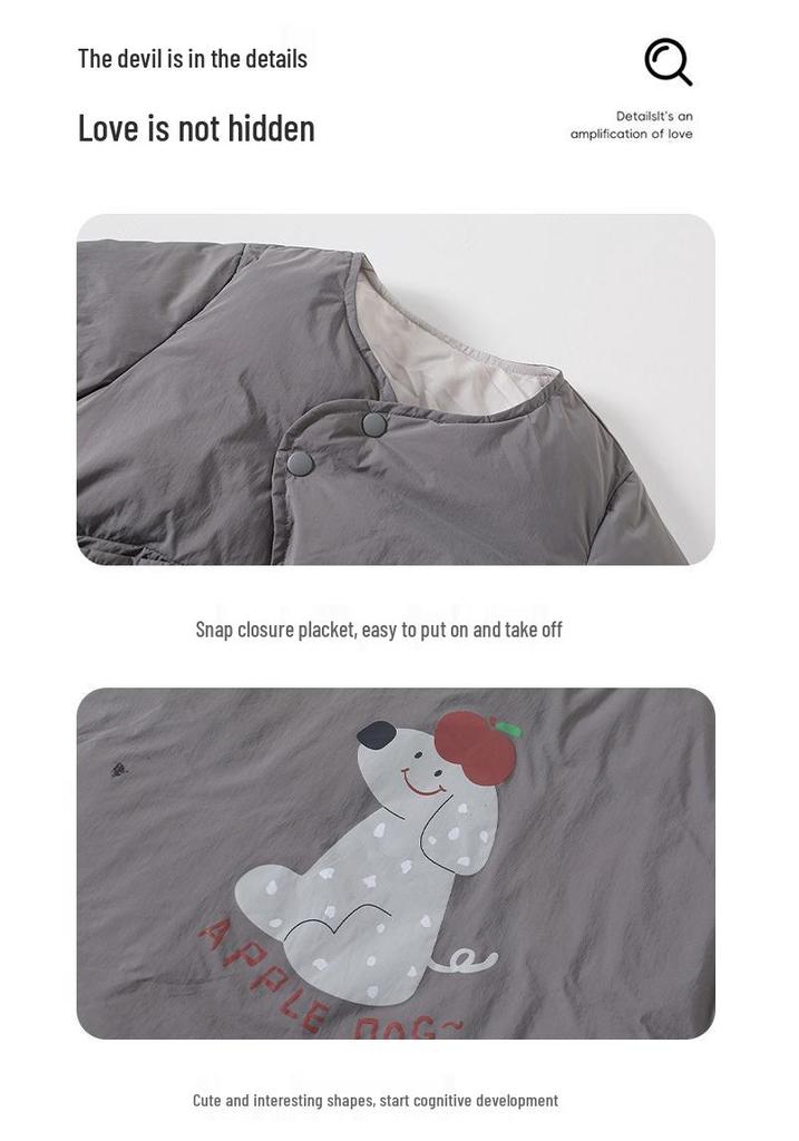Infant Puppy Print Lightweight Down Jacket for Boys
