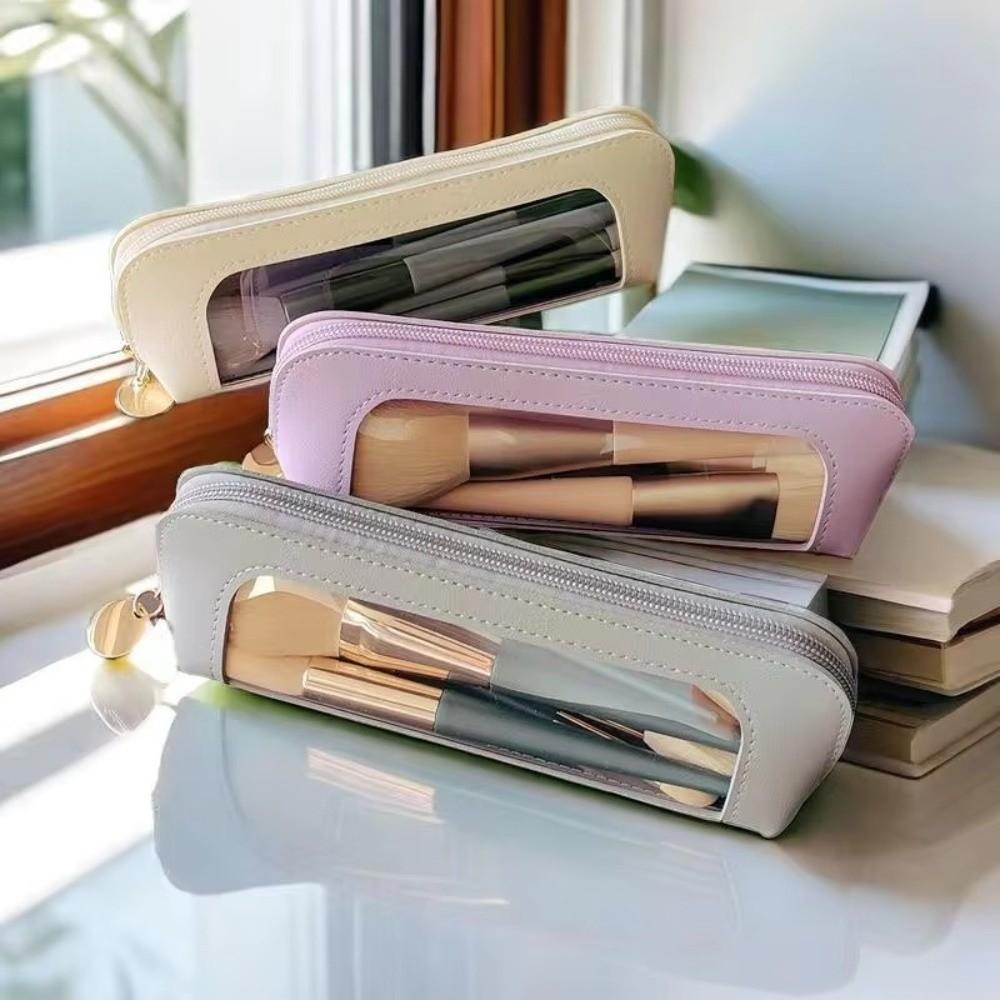 Waterproof Makeup Brush Bag Visible Makeup Organizer Pencil Case  for Brushes Lipsticks