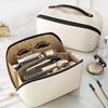 Magnetic standing makeup bag, portable for outdoor use, large capacity partitioned storage, makeup storage bag, toiletry bag