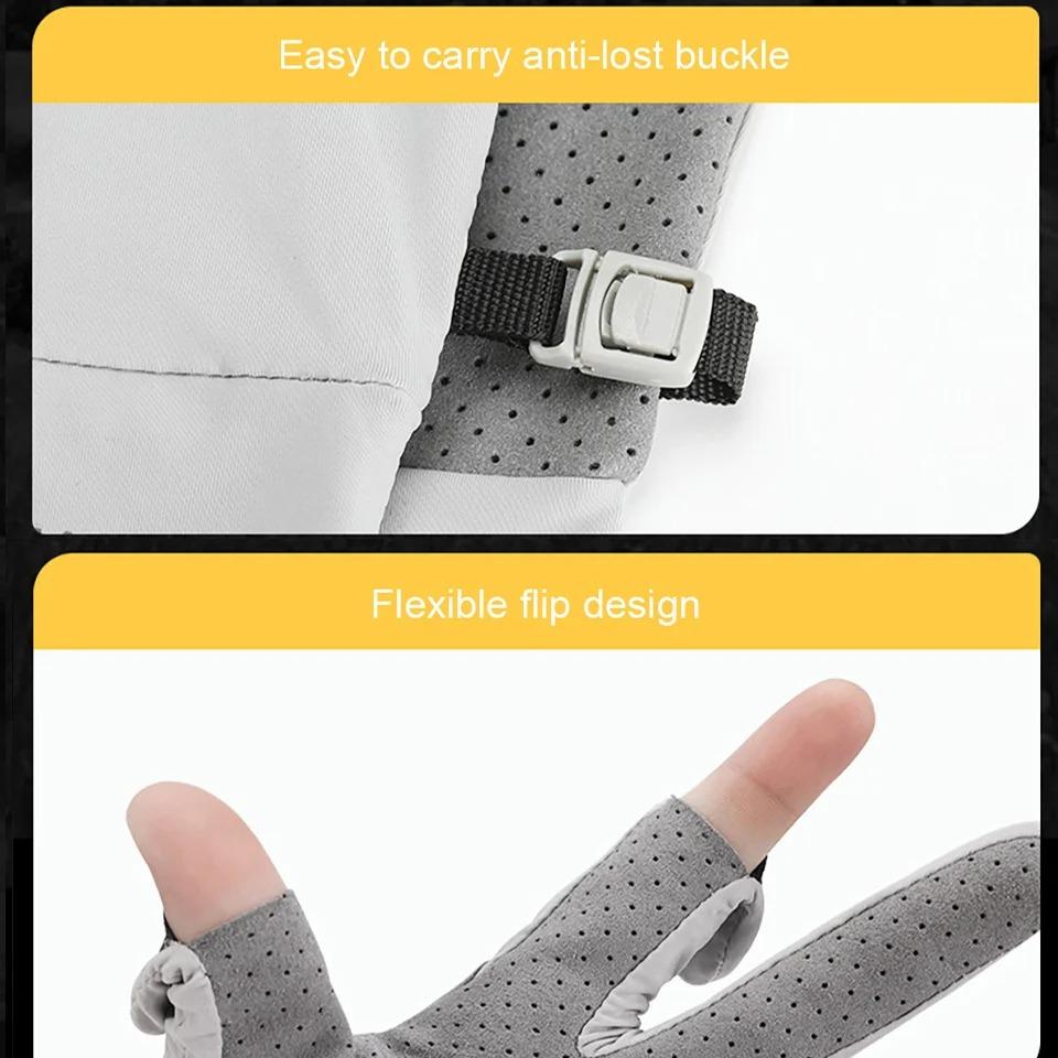 OLIKEI Ice Silk Sun Protection Fishing Gloves for Men Summer Anti-UV Outdoor Sports Cycling Glove Anti-slip Breathable Touch Screen