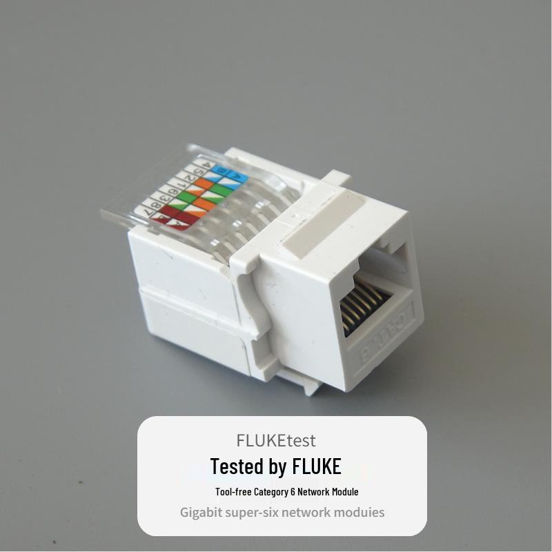 Cat6 RJ45 Gigabit Ethernet Tool-Free Network Jack and Socket with Integrated Cabling Plug.