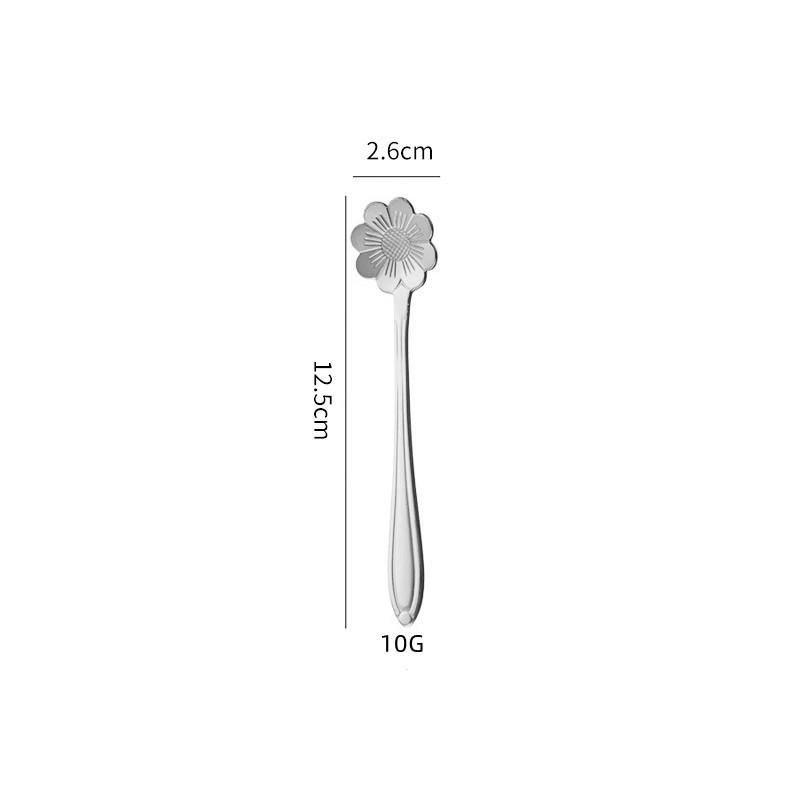 Stainless Steel Long Handle Cherry Blossom Coffee & Dessert Spoon