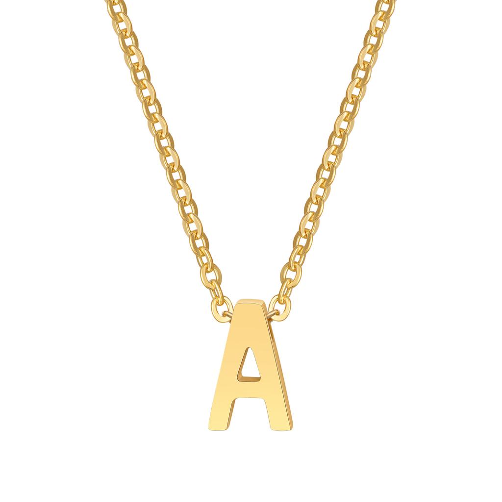 26 Letter Titanium Steel Necklace Stainless Steel Gold Plated Clavicle Chain Neck Chain Pendant Jewelry