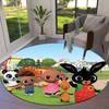 Bing Bunny Round Area Rug,Carpet Rug for Living Room Bedroom Sofa Playroom Decor,Non-slip Floor Mat37