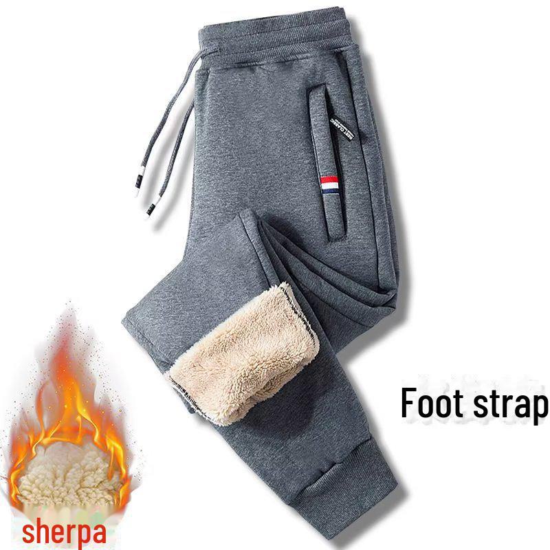 VantaGoods Unisex lamsleren katoenen fluweel gevoerde casual joggingbroek voor herfst/winter L