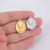 Teamer 5pcs/lot Queen Elizabeth Charms for Jewelry Making Stainless Steel Round Pendant DIY Necklace Bracelet Jewelry Accessory