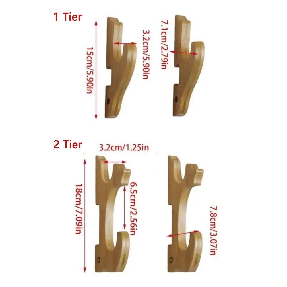 1/2-stufiges Lichtschwert-Wandhalterungsregal Verstellbarer Holz-Samurai-Flötenständer Multifunktional Einfach zu installierender Stangenhalter für Enthusiasten