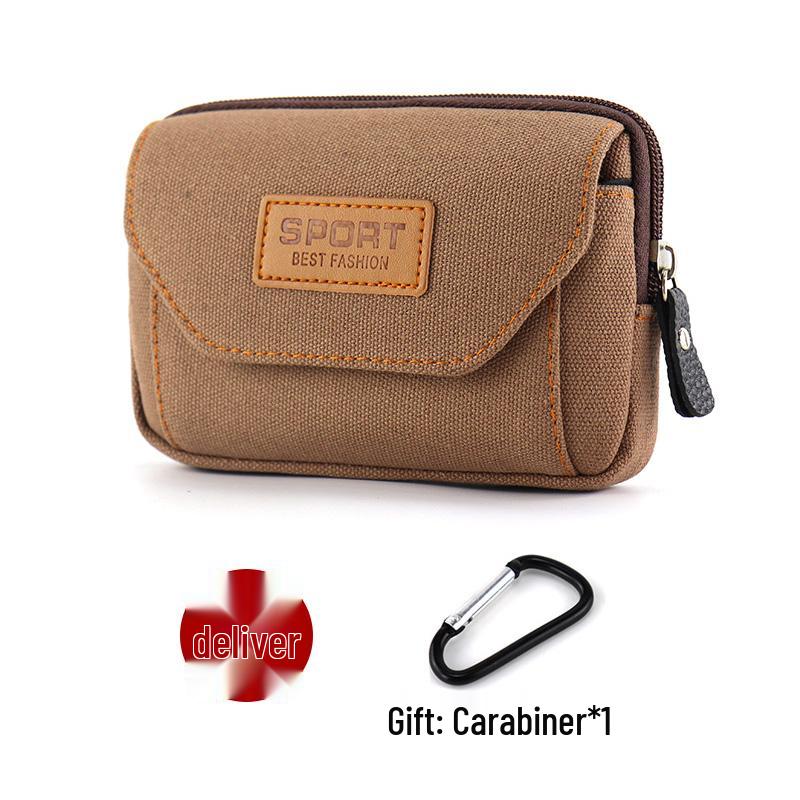 

Unisex Canvas Waist Belt: Versatile Fanny Pack & Phone Case for Outdoor, Travel, Running, Fitness Includes hook
