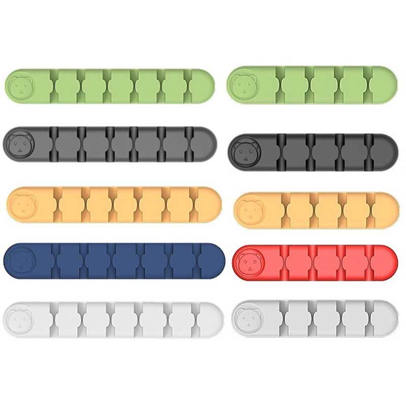 Silikon-USB-Kabel-Organizer, Kabelaufwicklung, ordentliche Schreibtisch-Management-Clips, Kabelhalter für Maus, Kopfhörer, Kabel-Organizer