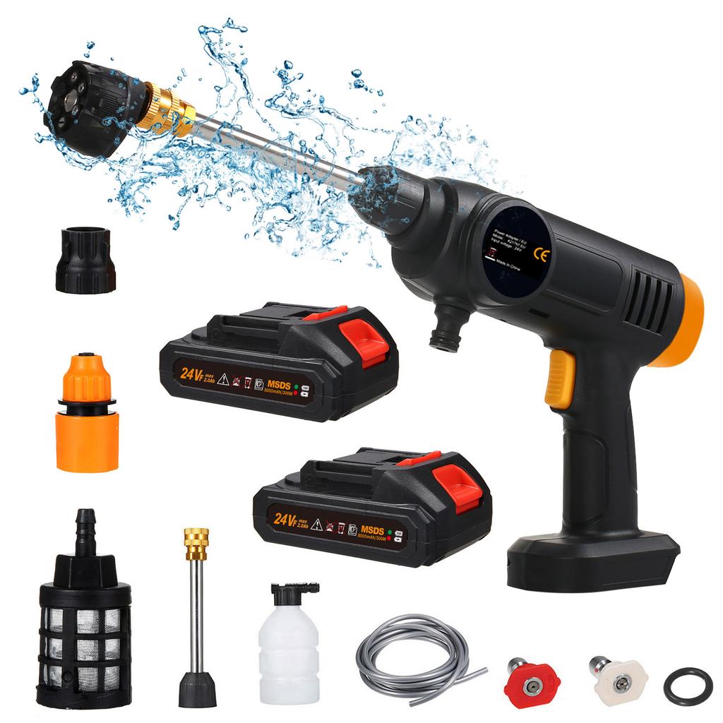 Máquina de lavar de alta potência sem fio 60Bar 150W com bateria recarregável de spray 6 em 1 para
