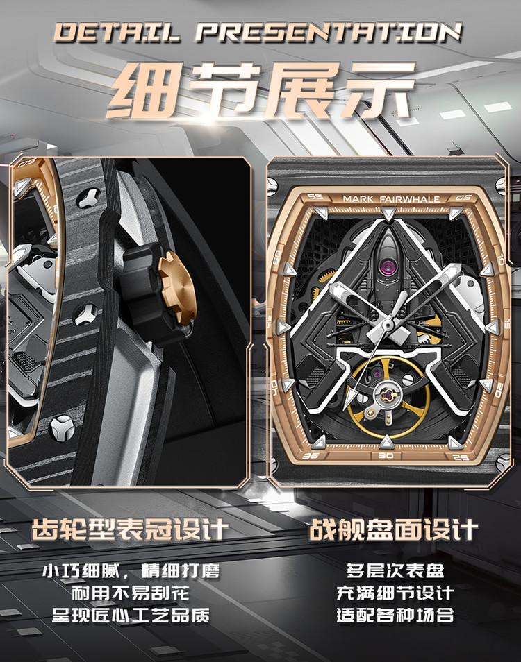 [China-Chic Wristwatch] Original designer's watch Men's mechanical full-automatic waterproof luminous trend hollowed out