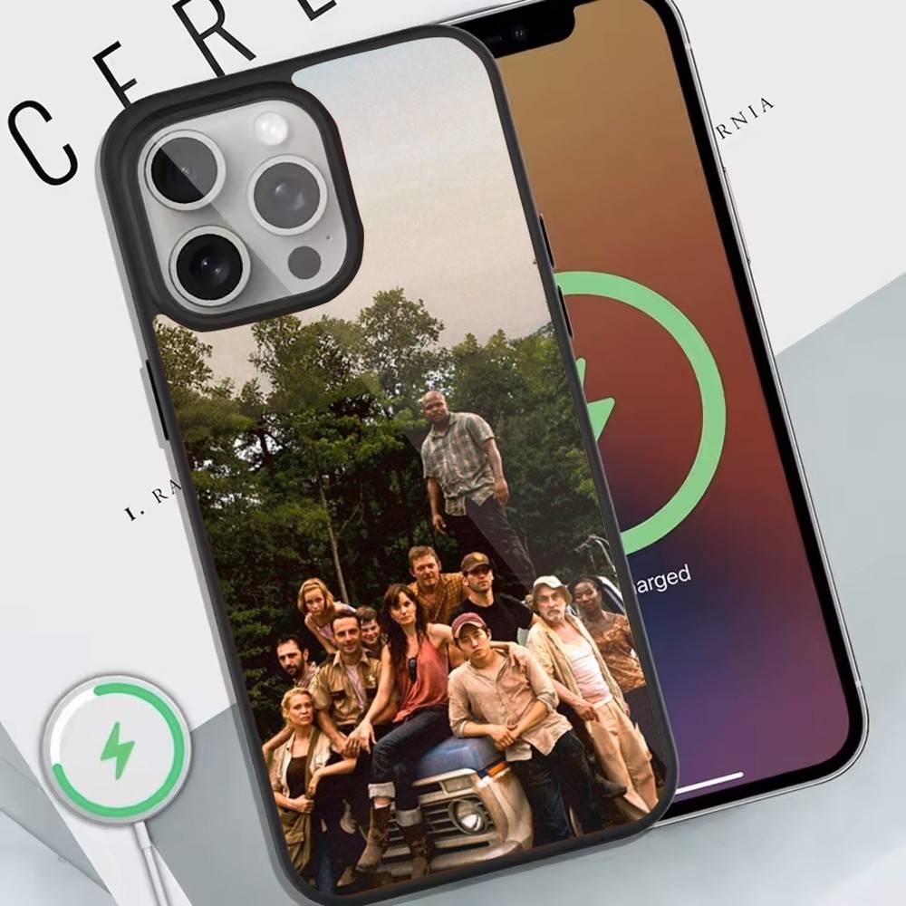 TWD T-The Walking Dead Phone Case For Magnetic Wireless Charge  Cover For iphone 16 15 14 13 12  11 Pro Max Plus Coque