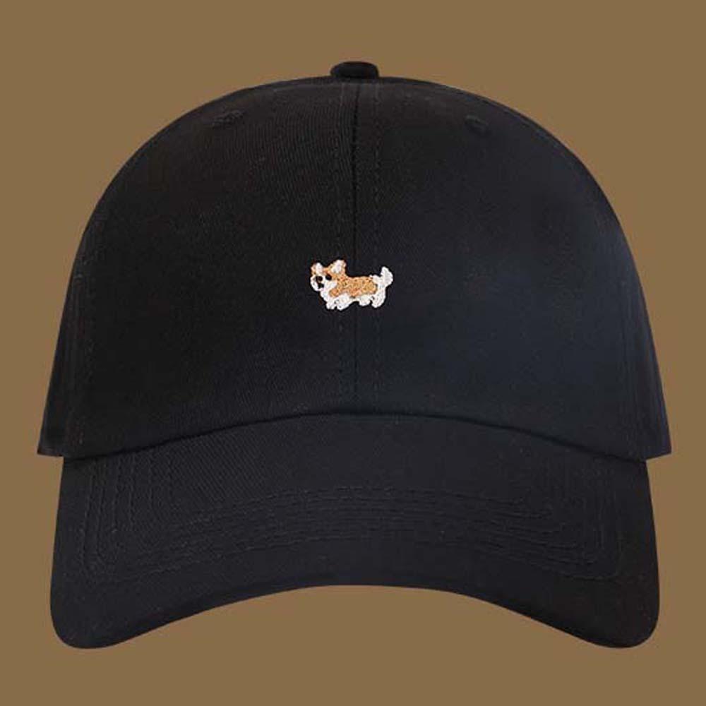 Cotton Women Baseball Hat Dog Embroidered Peaked Cap Fashion Men Sunshade Hat  Summer
