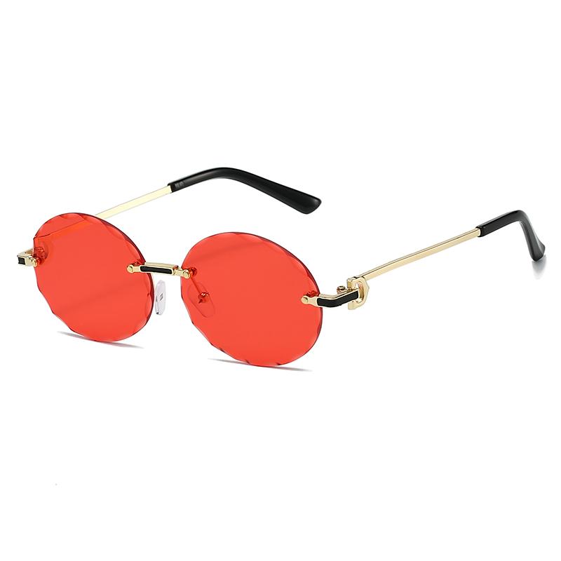 Vintage Rimless Round Metal Sunglasses Women Men Fashion Luxury Brand Designer Sun Glasses Leisure Travel Lady Man Eyewear Uv400