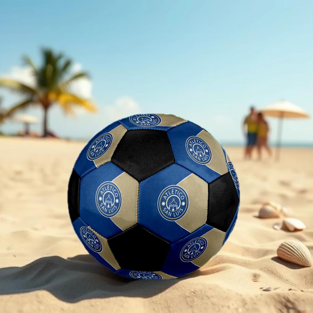 SIZE 5 Atlético San Luis Soccer Ball Colorful All Ages Machine Stitched PVC Competition Ready Durable High-Bounce