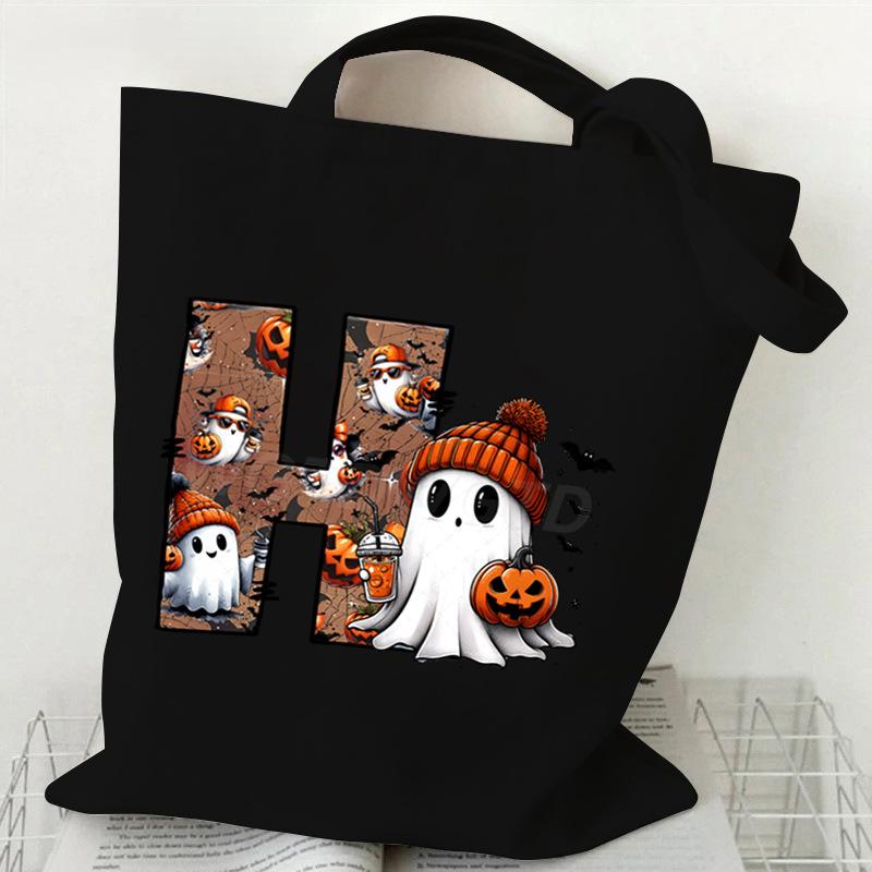 26 Letters Personalized Printing Trend Handbag Commuter Shoulder Bag Canvas Bag