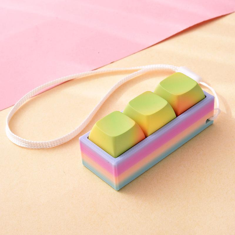 Portable Small Size Stress Relief Toy with Button Lanyard Pocket Fidget Toy for Anxiety Alleviation Commute Daily Use