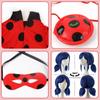 Miraculous Ladybug Costume for Kids, 4-5 Years, with Wig, Mask & Bag, Jumpsuit Style, Cosplay Outfit