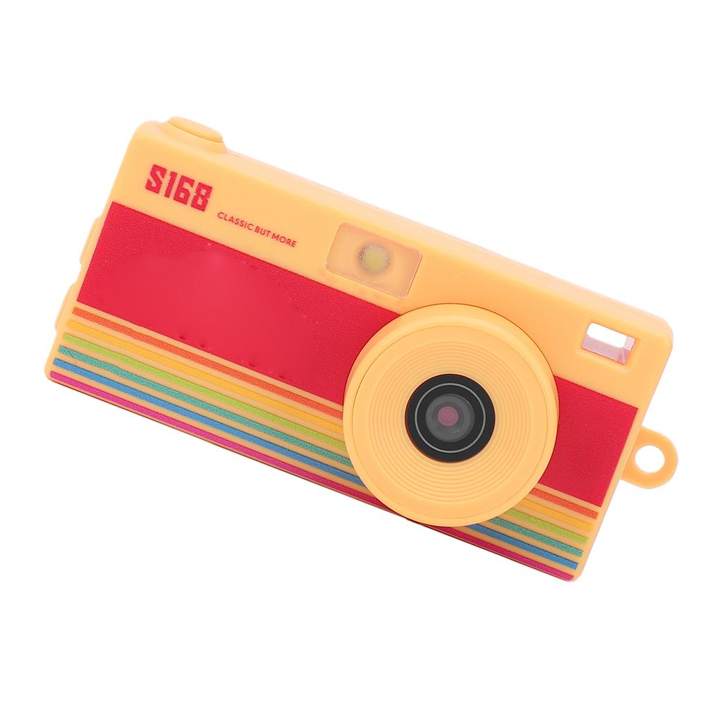 2K Keychain Camera for Teens Teens HD Type C Retro Keychain Camera with Flash 1.47 Inch Screen for Outdoor Travel Yellow