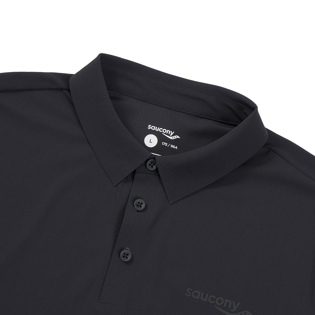 Saucony Urban Lifestyle Series Casual Minimalist Pullover Short Sleeve Polo Shirt Men Polo Shirts Black SA2259SP04C-BK001