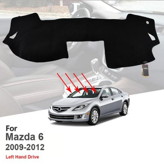 Interior Black Leather Anti-Sun Dashboard For Mazda 6 2009-2012 Dash Mat Cover.