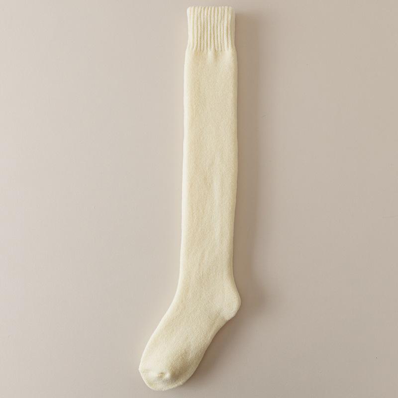 Female Autumn and Winter Plus Velvet Thickened Warm Cold Not Foot Cashmere Knee Socks