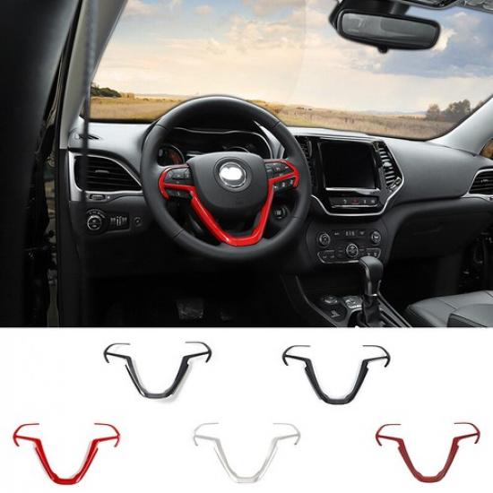 Car Steering Wheel Molding Frame Decor Cover for Jeep Cherokee 2014+ Accessories