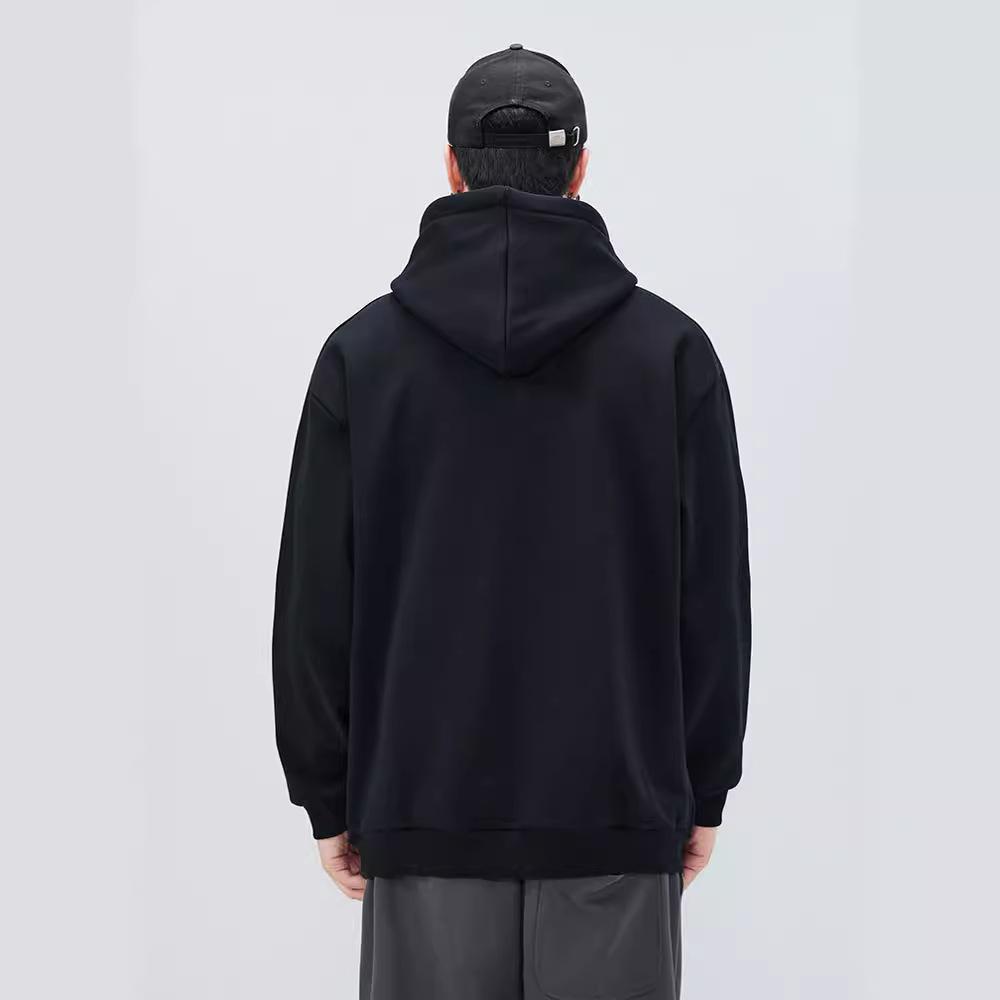Spring Hooded Sweater Men'S Thickened Loose Large Size Trendy Brand Youth Black Men'S Bottoming Shirt Pullover Jacket