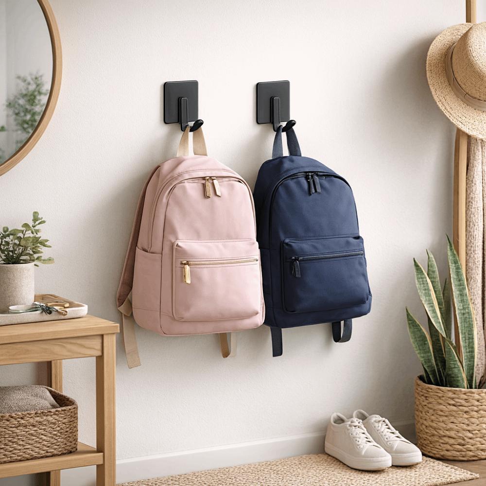 6pcs/set No Drill Self Adhesive Hooks Wall Mounted Wall Hook Durable Key Holder Kitchen