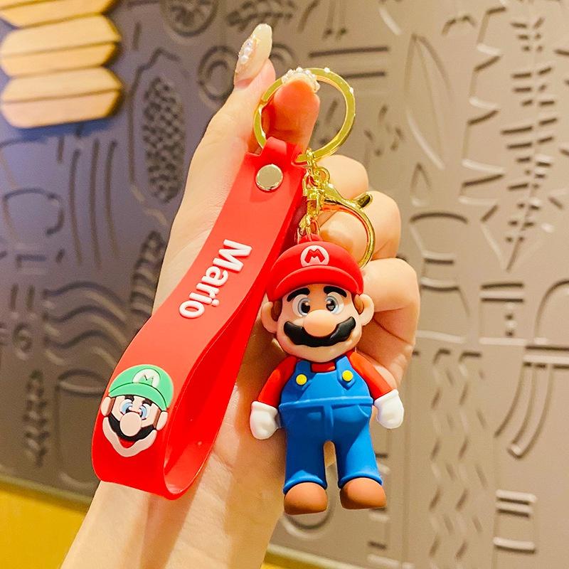 Cute Cartoon Super Mario Keychain Creative Pvc Car Pendant Wholesale Gift